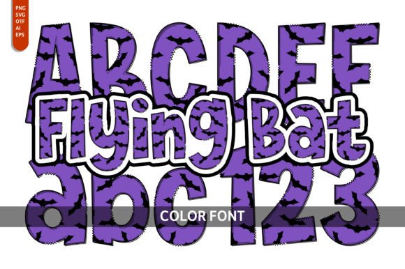 Flying Bat: A Whimsical Color Font for Creative Design