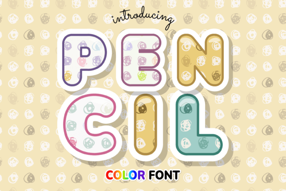 Pencil: A Doodle Pattern Color Font for Creative Design