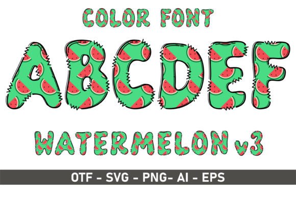 Watermelon V3: Vibrant Color Fonts for Playful Design